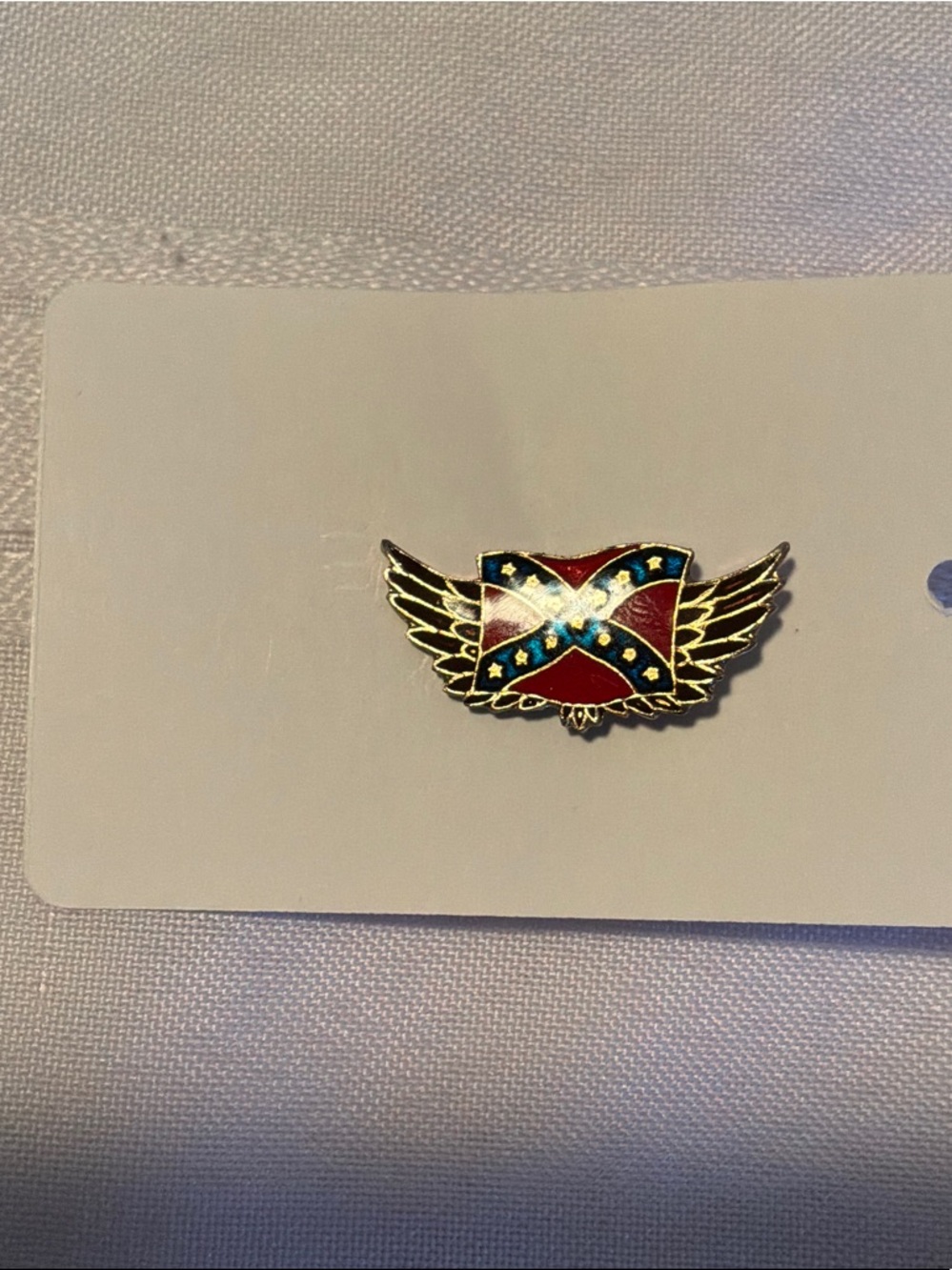 liberty Winged Pin with Red and Blue Enamel